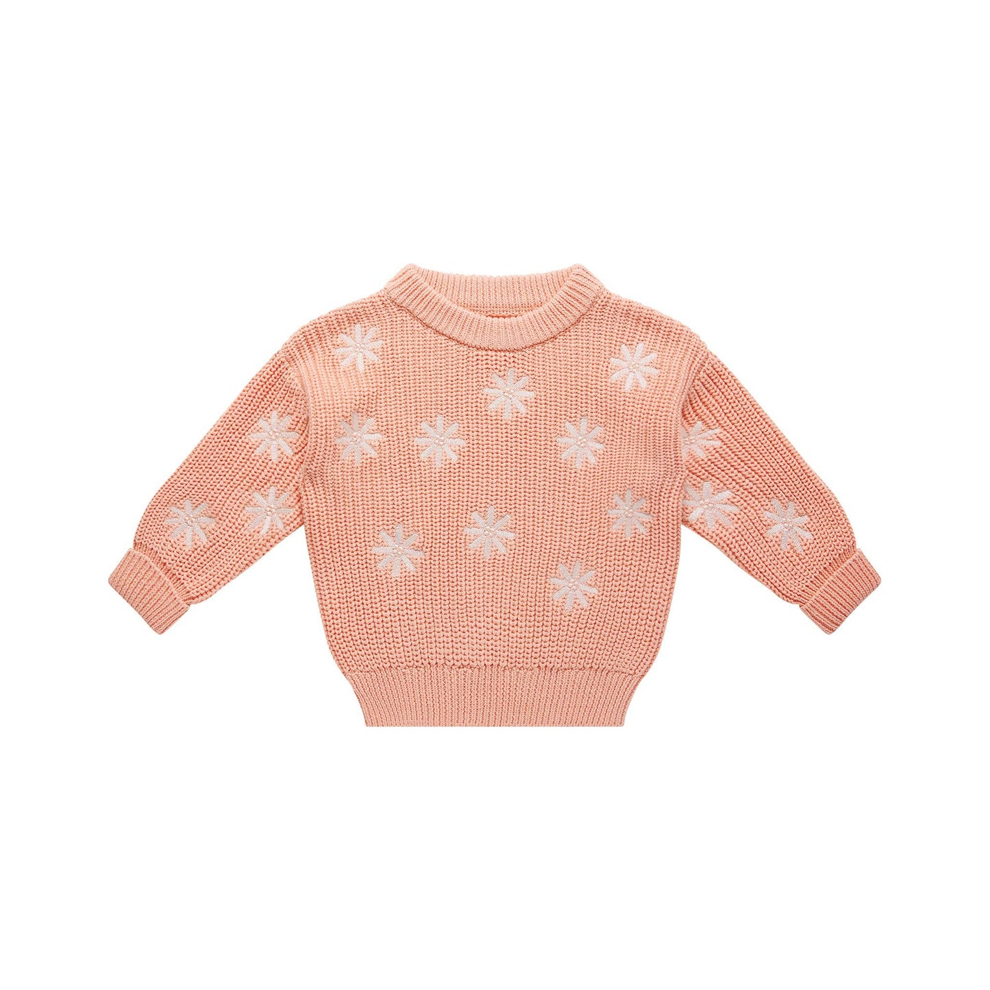 Embroidered Knit Jumper | Pearl