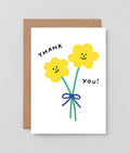 ‘Thank You Double Flowers’ Greetings Card