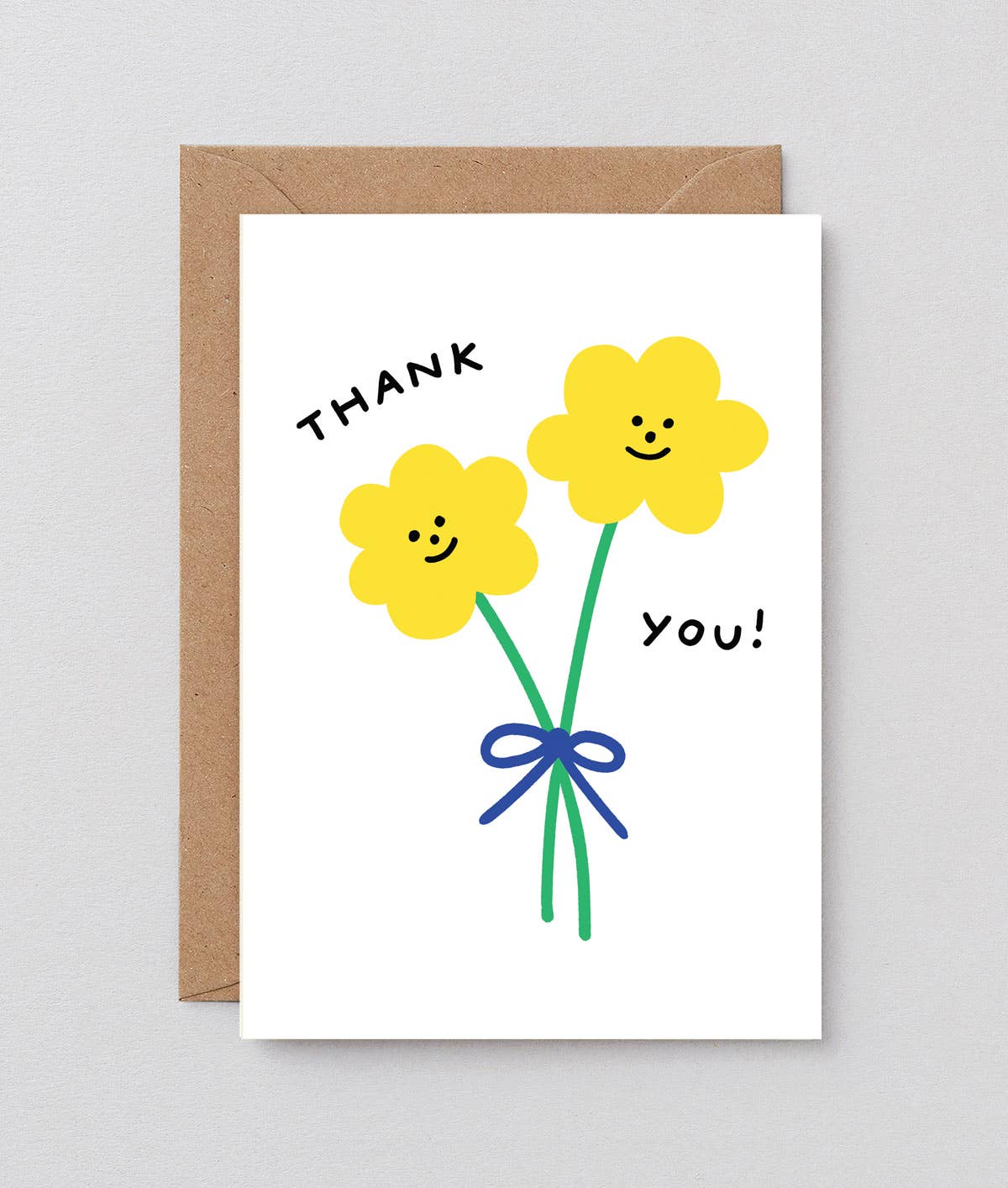 ‘Thank You Double Flowers’ Greetings Card