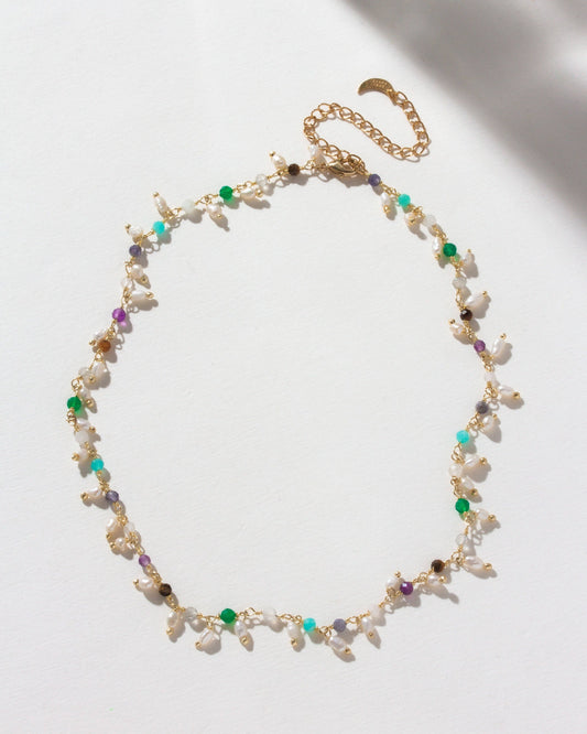 Lily of the Valley Collar Necklace | Pastel Multistone