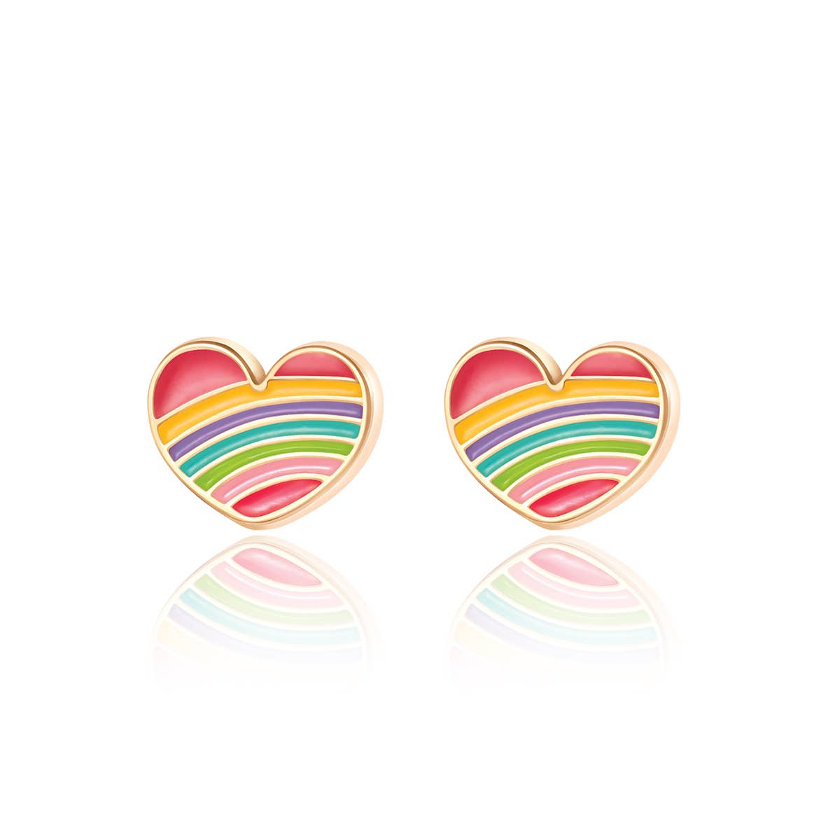 Rainbow Heart | stud earrings