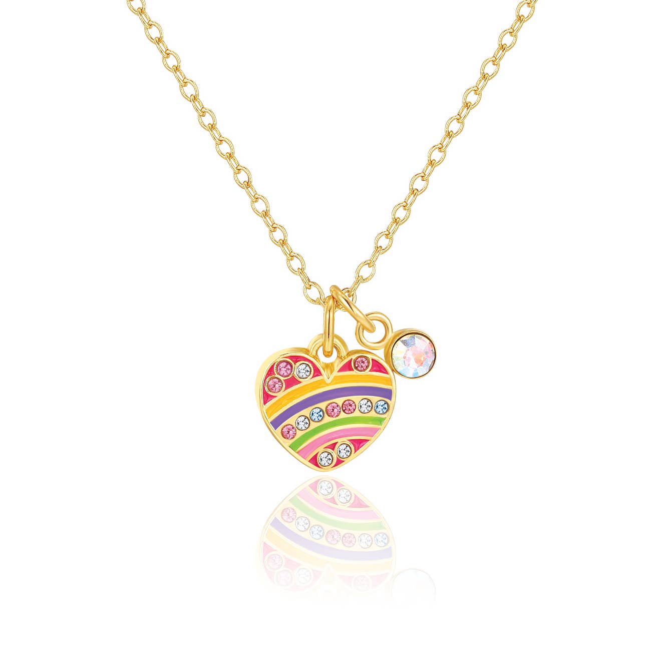 Sweet Petite Necklace | Crystal Rainbow Heart