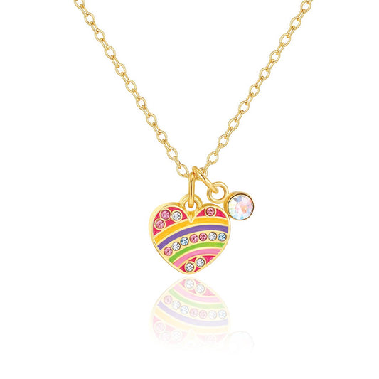 Sweet Petite Necklace | Crystal Rainbow Heart