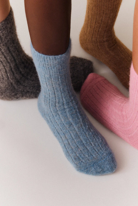 Alpaca Ribbed Bed Socks | Various Colours