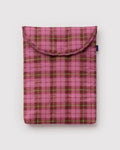 Puffy Laptop Sleeve | Azalea Pink Tartan 13"/14"