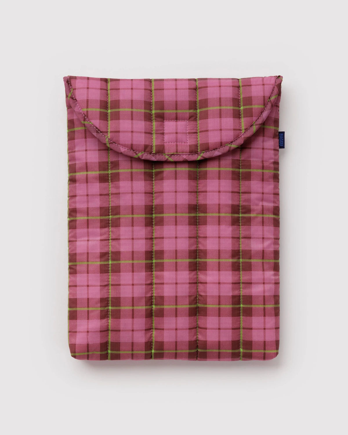Puffy Laptop Sleeve | Azalea Pink Tartan 13"/14"