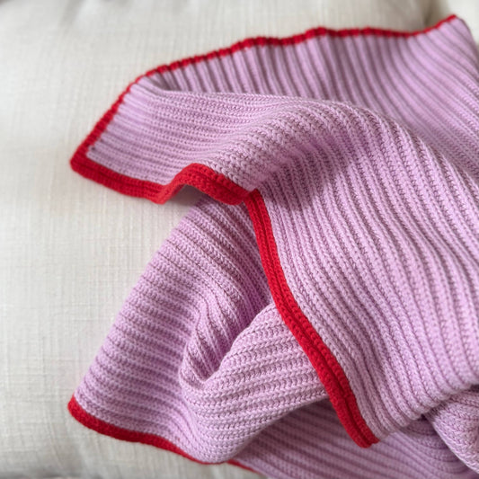 Ribbed Trim Blanket | Lilac