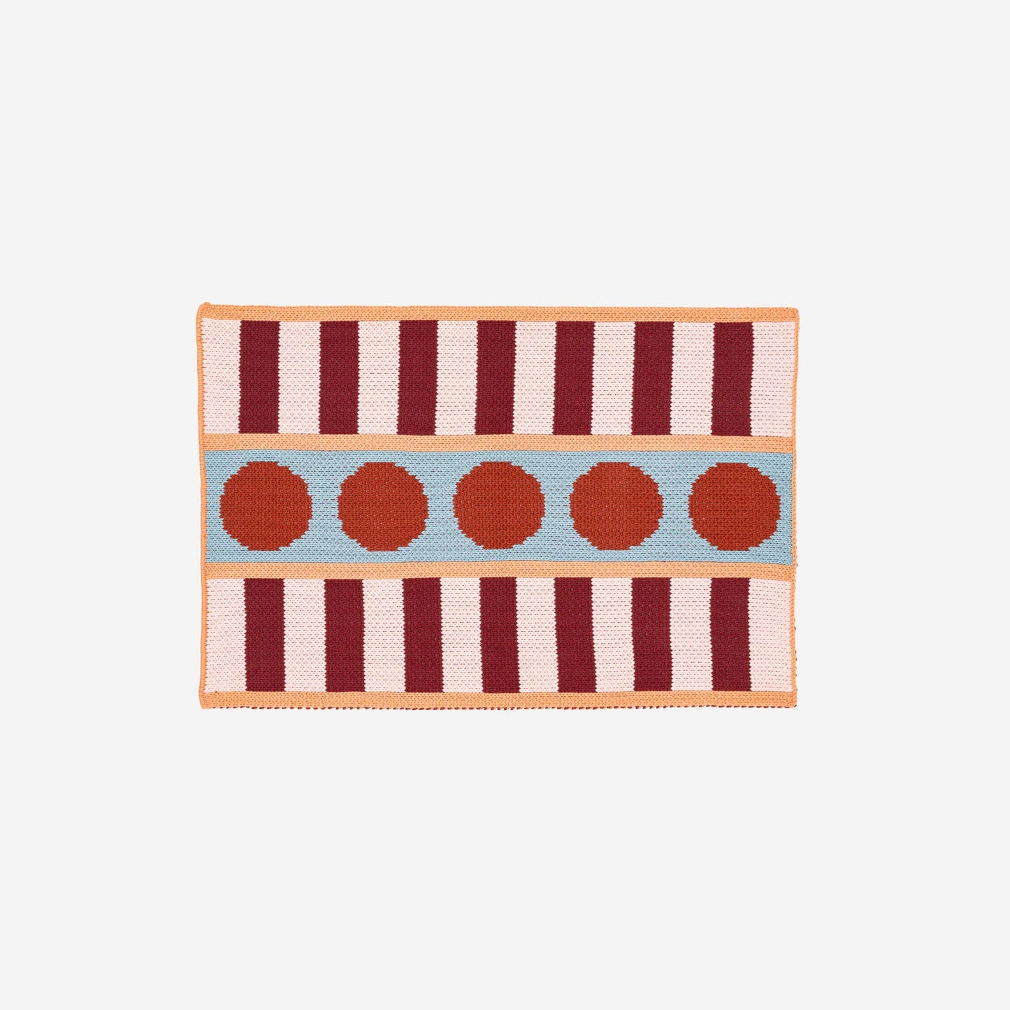 Stripe Dot Mini Rug | Ruby