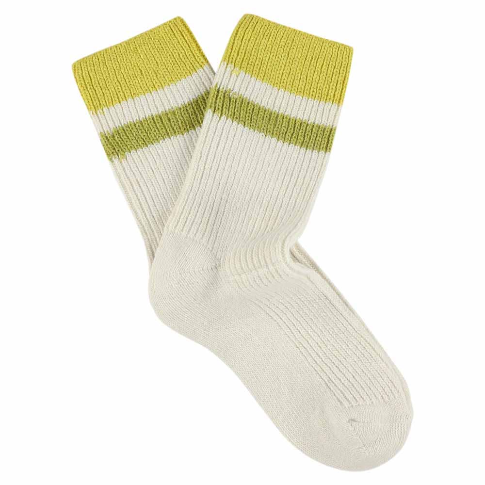 Cashmere Socks Women | Ecru, Yellow & Green