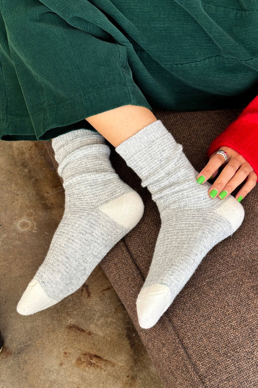 Wool Waffled Socks | Stone Cream