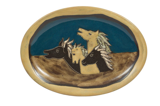 Mara 13" Oval Serving Platter | Horses