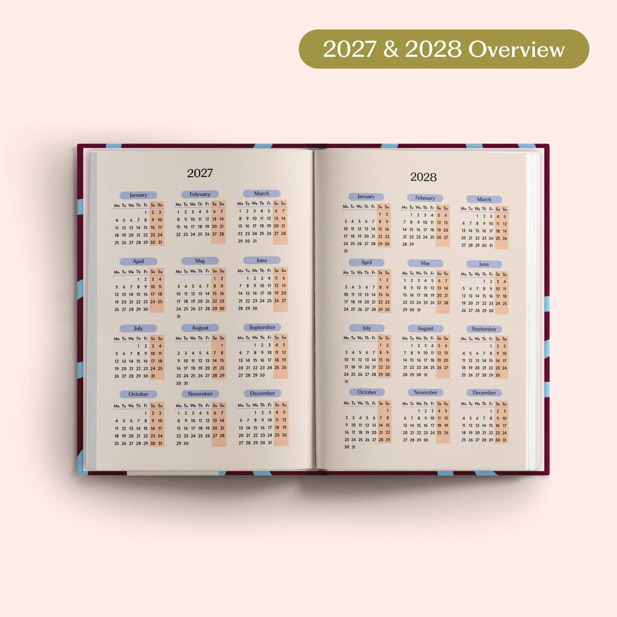 2027 Diary | Sky Blue | Week to view