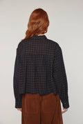 Cotton Pleated Blouse | Black