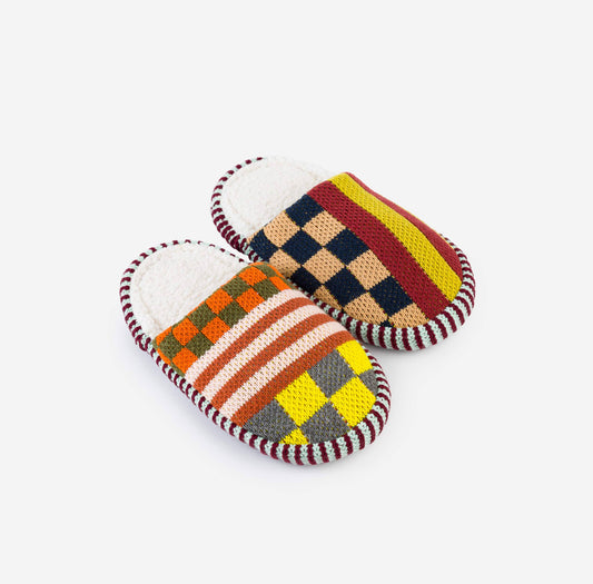 Pattern Patch Slide Slippers | Various Colours