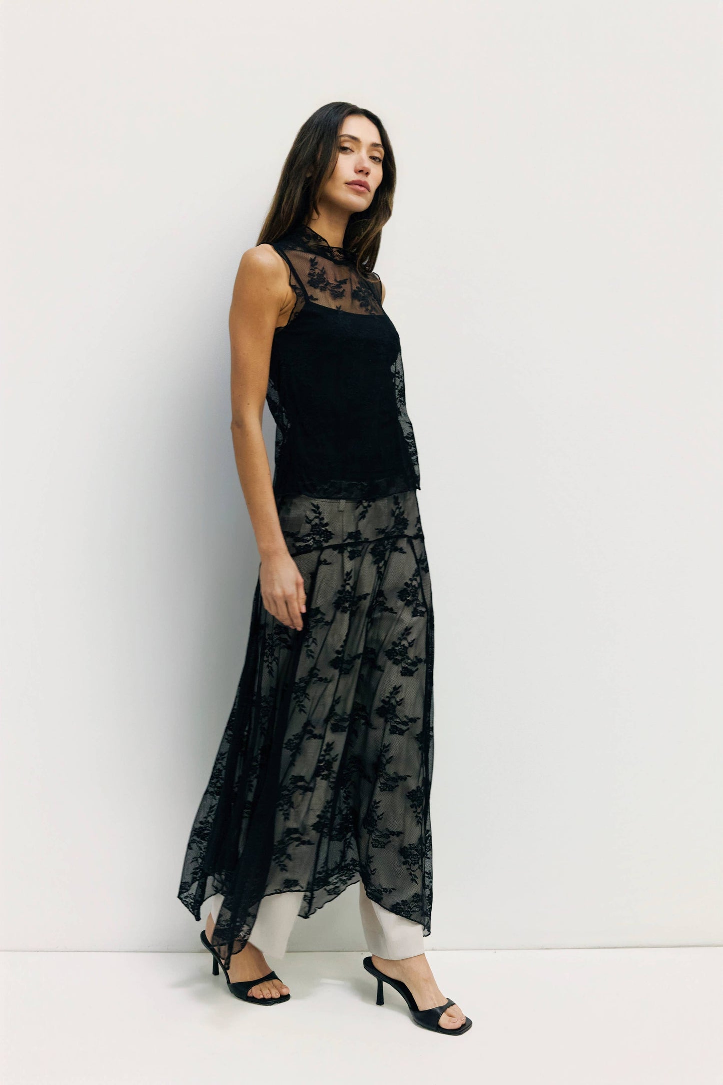 The Jennifer Skirt | Asymmetrical Lace Skirt