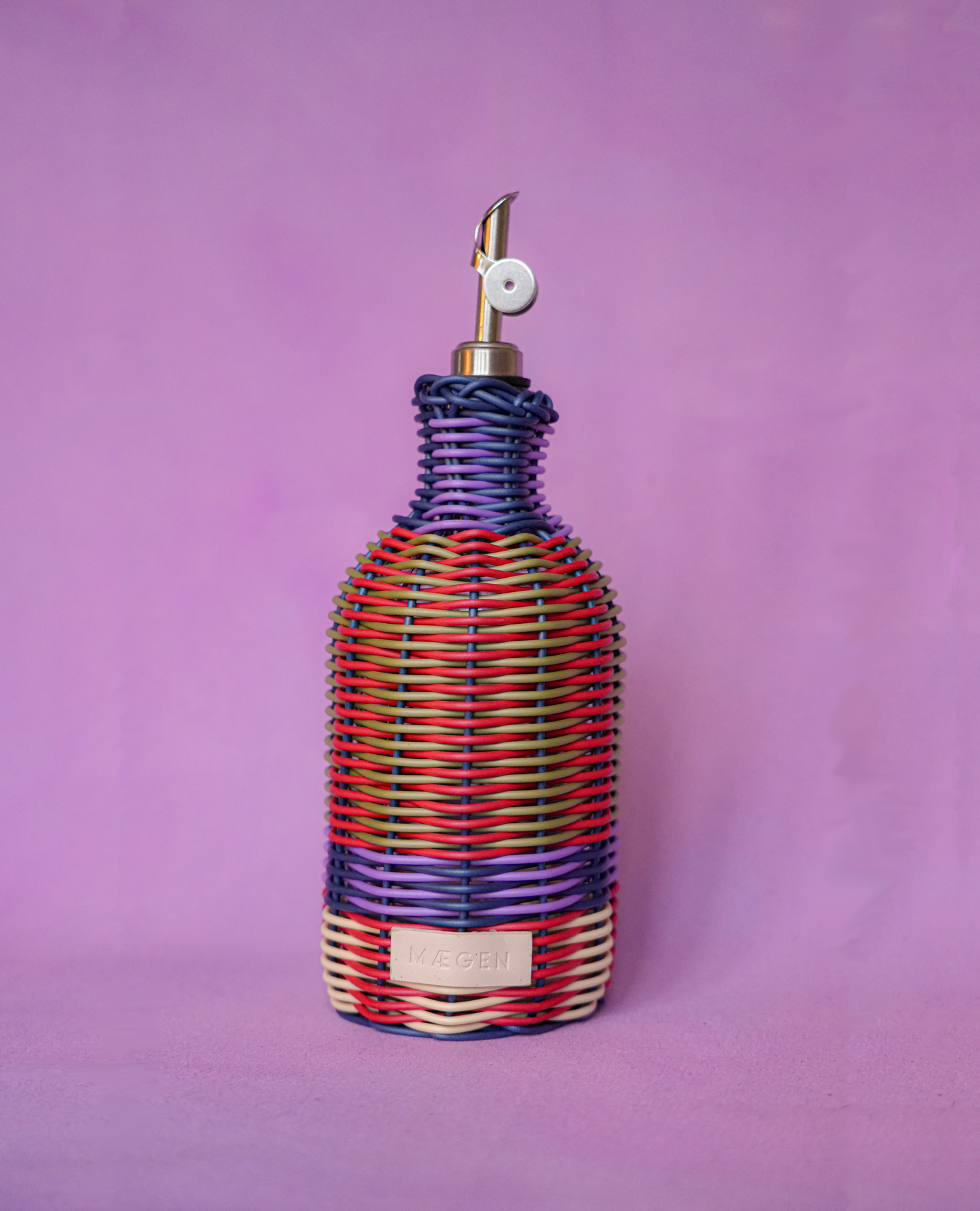 Oil Decanter | Red & Olive
