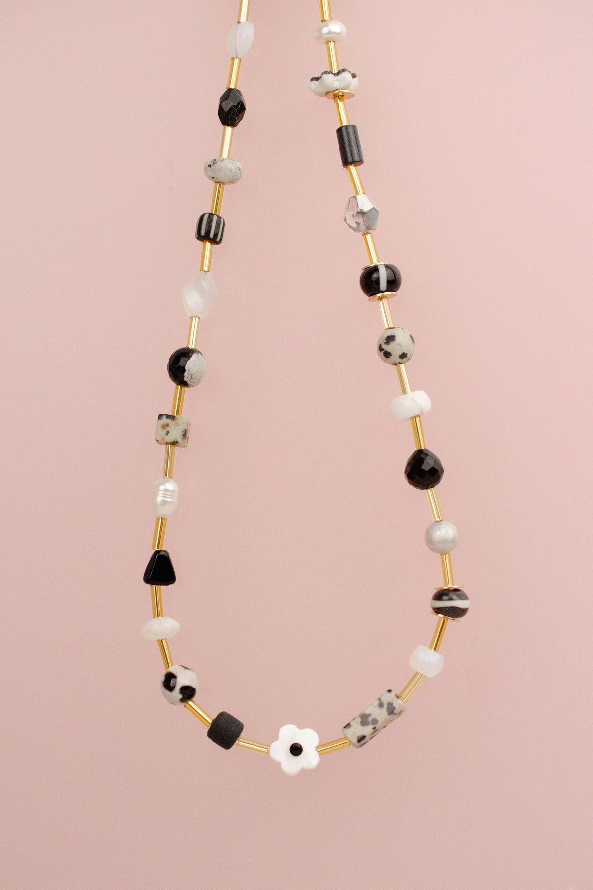 Beaded Necklace | Black and White