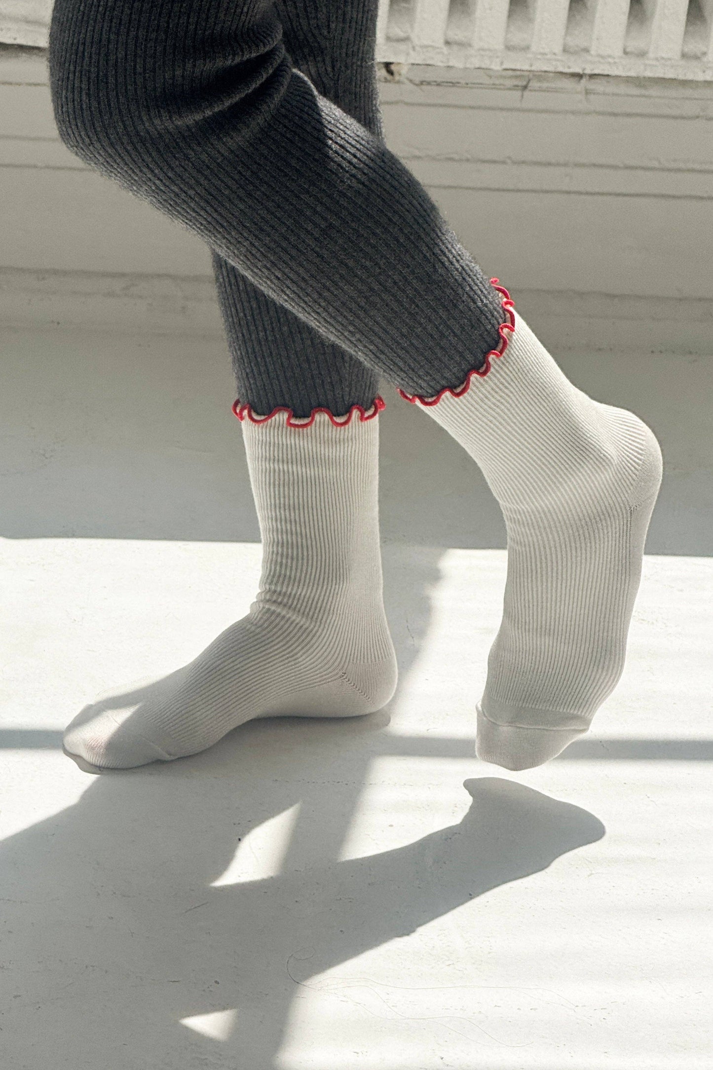 Ruffled Modal Socks | Green