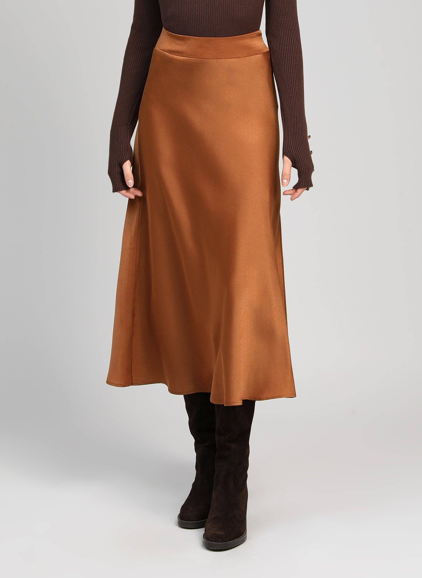 Jakia Skirt | Suede Brown