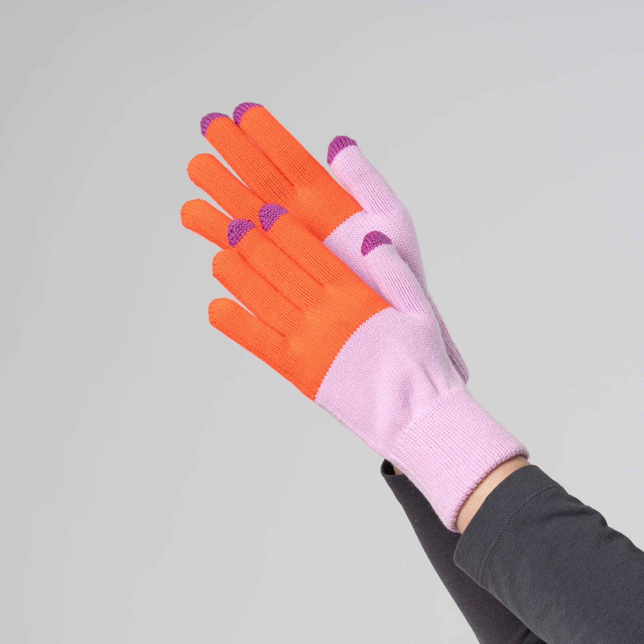 Colorblock Knit Touchscreen Gloves | Poppy Lilac
