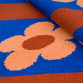 Flower Stripe Throw | Cobalt