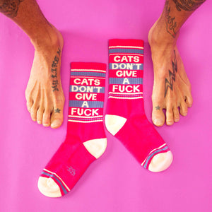 Cats Don't Give A Fuck | Gym Crew Socks