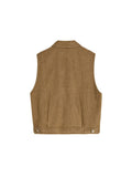 Denim Waistcoat | Saddle Brown