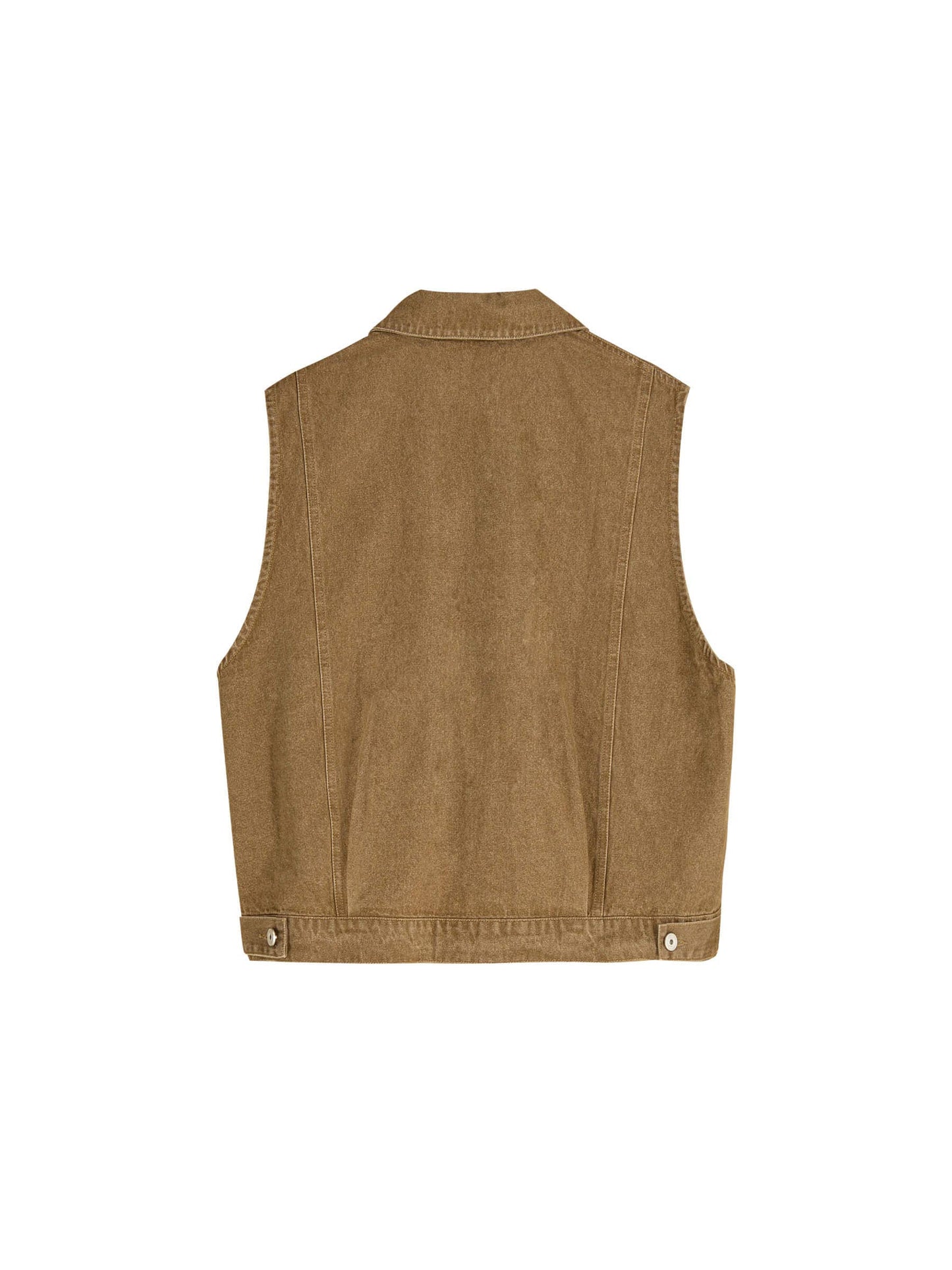 Denim Waistcoat | Saddle Brown