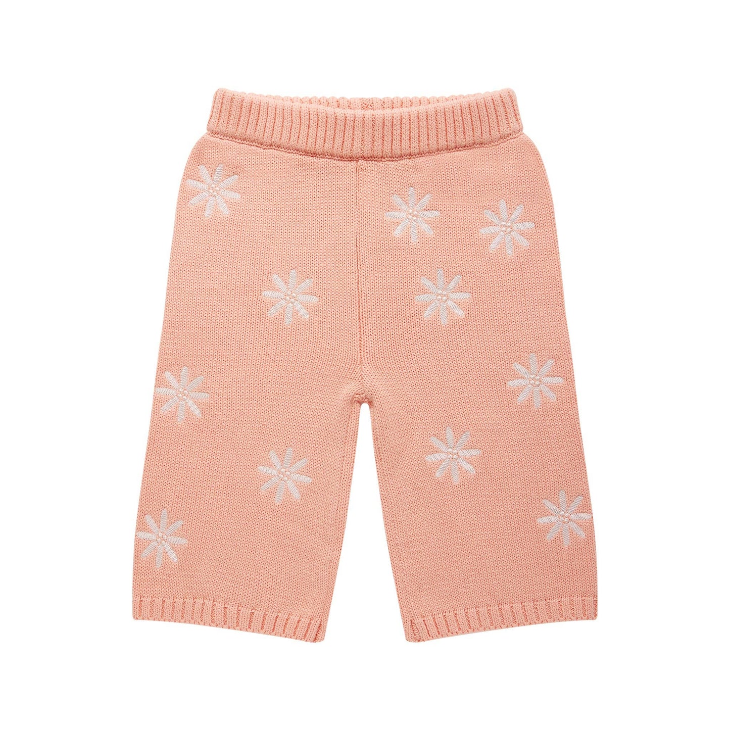 Embroidered Knit Flare Pant | Pearl