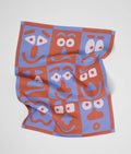 Faces Blue/Brown | Cotton Tea Towel