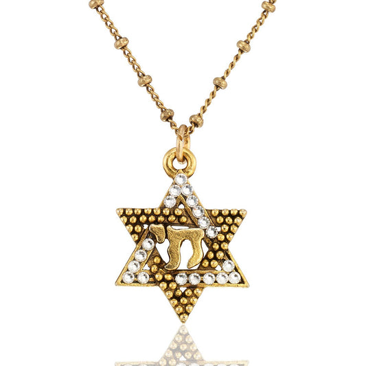 Magen David L'Chaim Cherishing Crystal Necklace