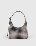 Mini Nylon Shoulder Bag | Black & White Gingham
