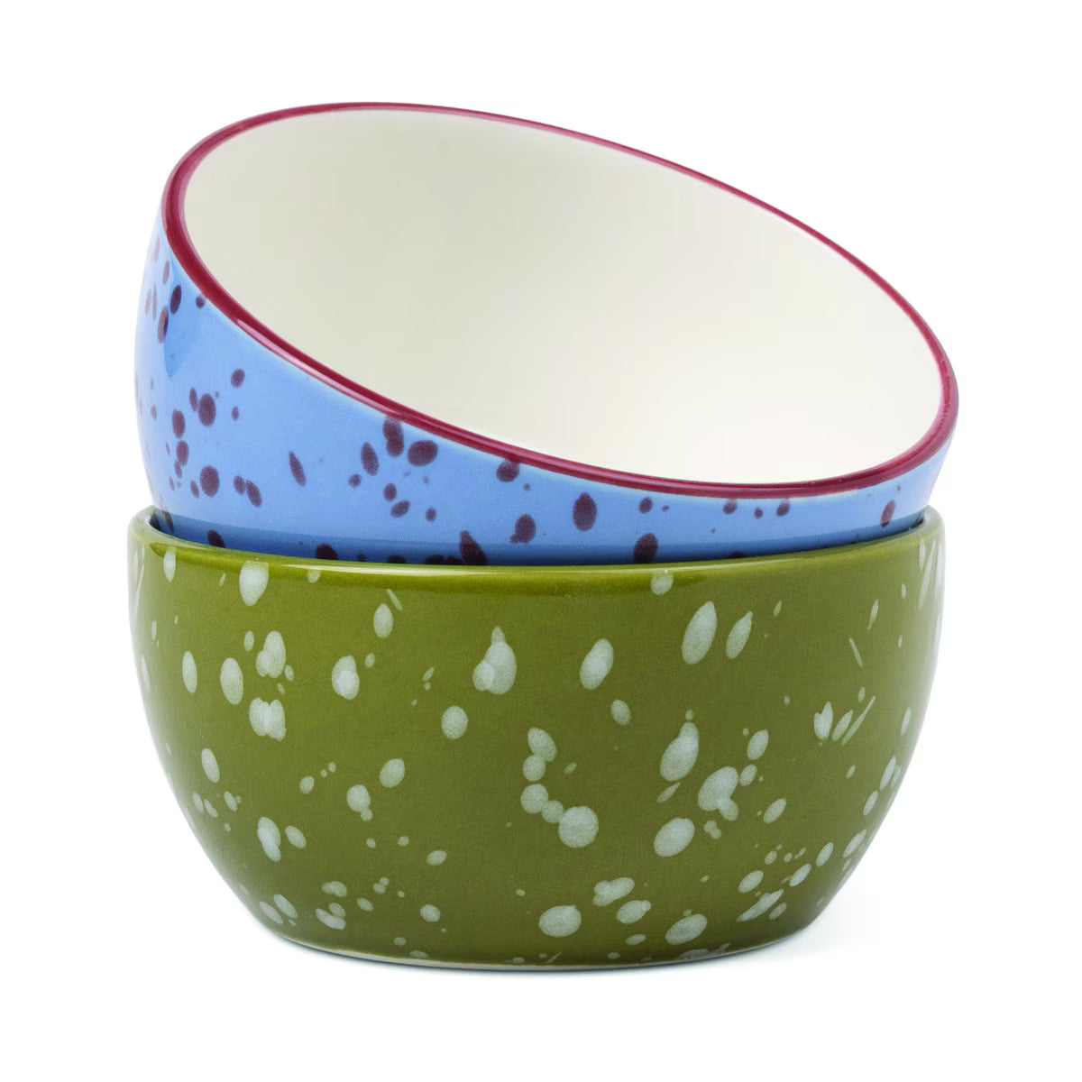Bella Dipping Bowl Set | Blue & Olive Splatter