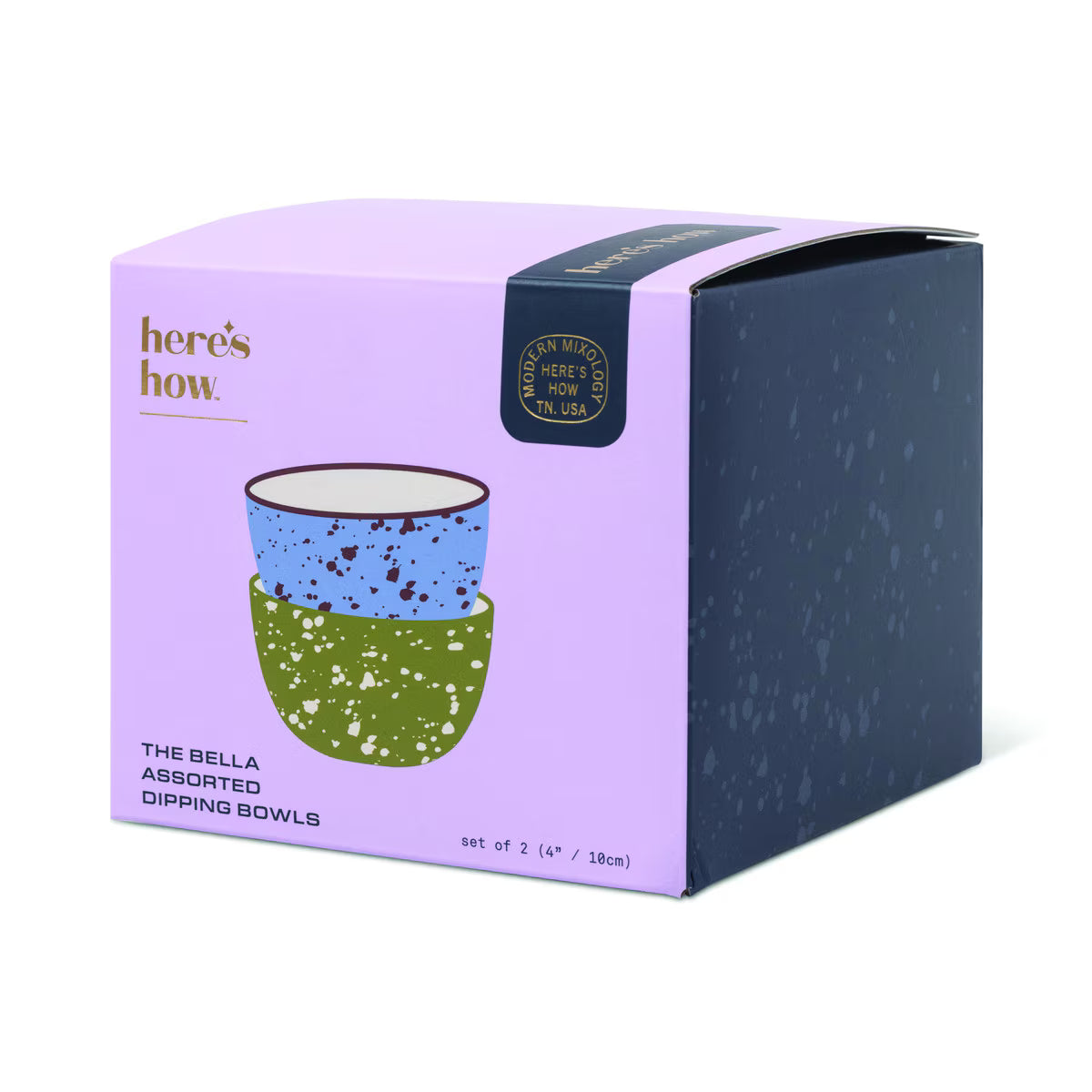 Bella Dipping Bowl Set | Blue & Olive Splatter