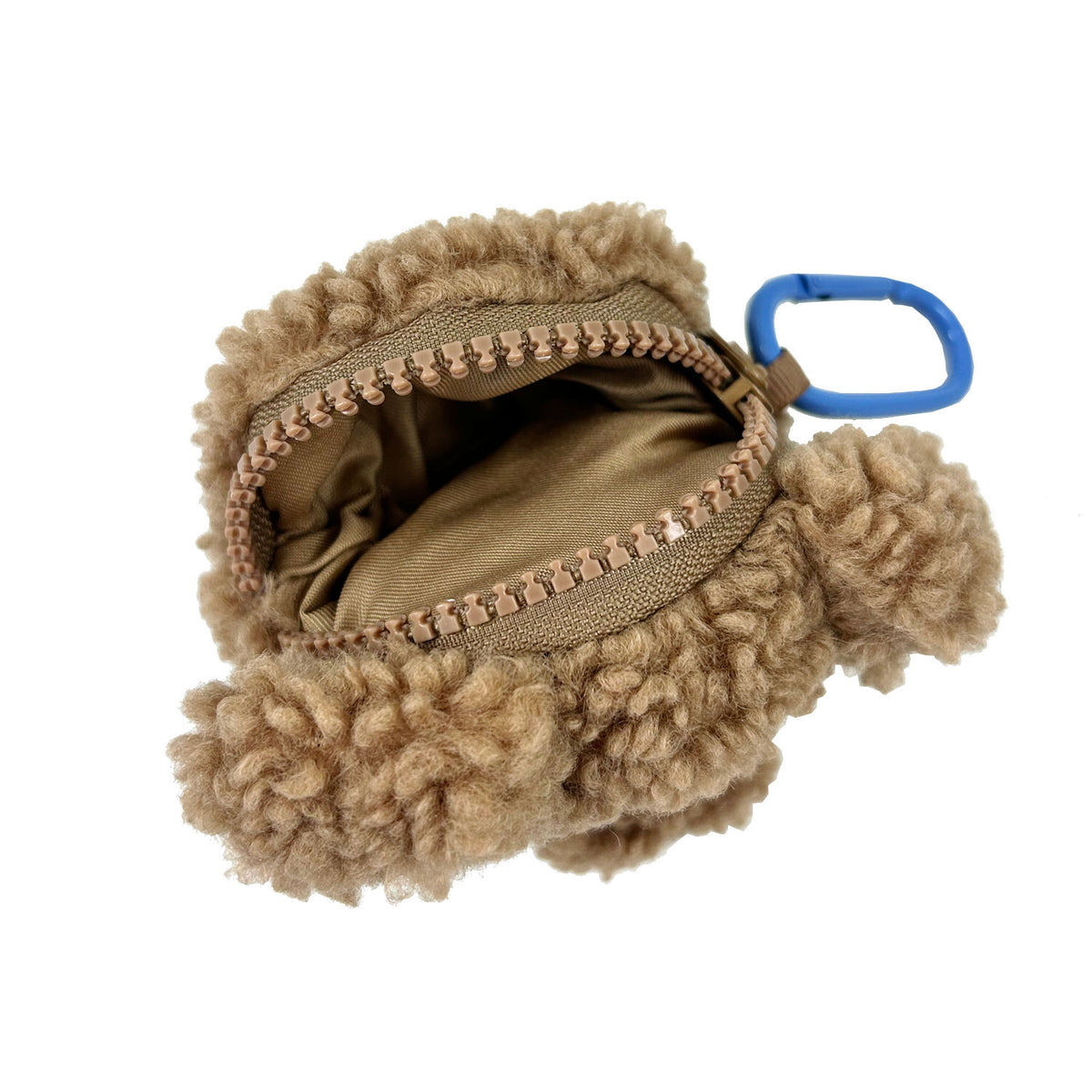 Fluffy Mini Dog Coin Pouch | Brown & White