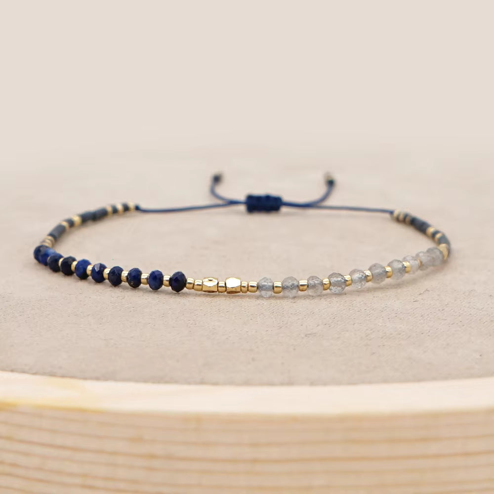 Pastel Gold Bead Slider Bracelet | Various Colours