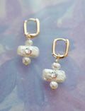 Maris | Rhinestone Pearl Hoop Earrings