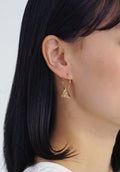 Mini Hoop Tri-crystal Yellow | Gold