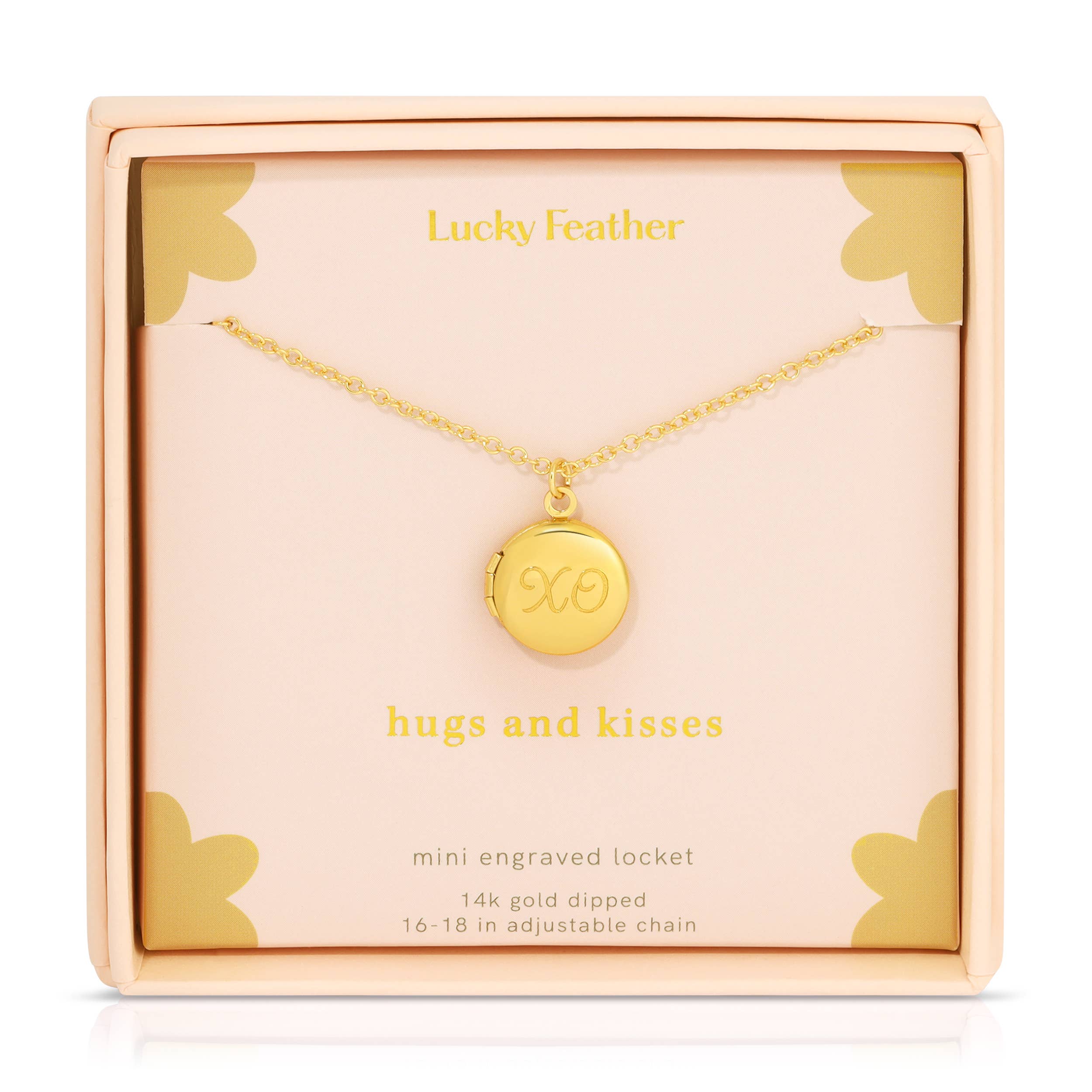 Mini Engraved Locket | Hugs and Kisses