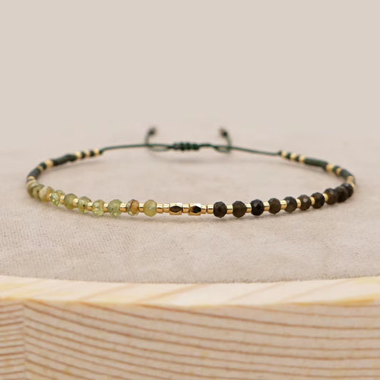 Pastel Gold Bead Slider Bracelet | Various Colours