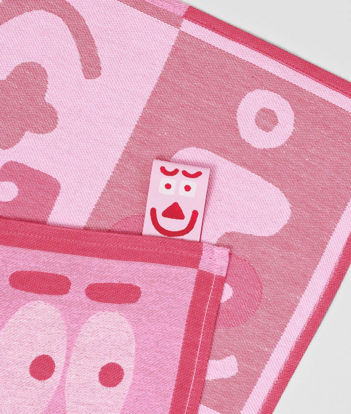 Faces Pink/Maroon | Cotton Tea Towel