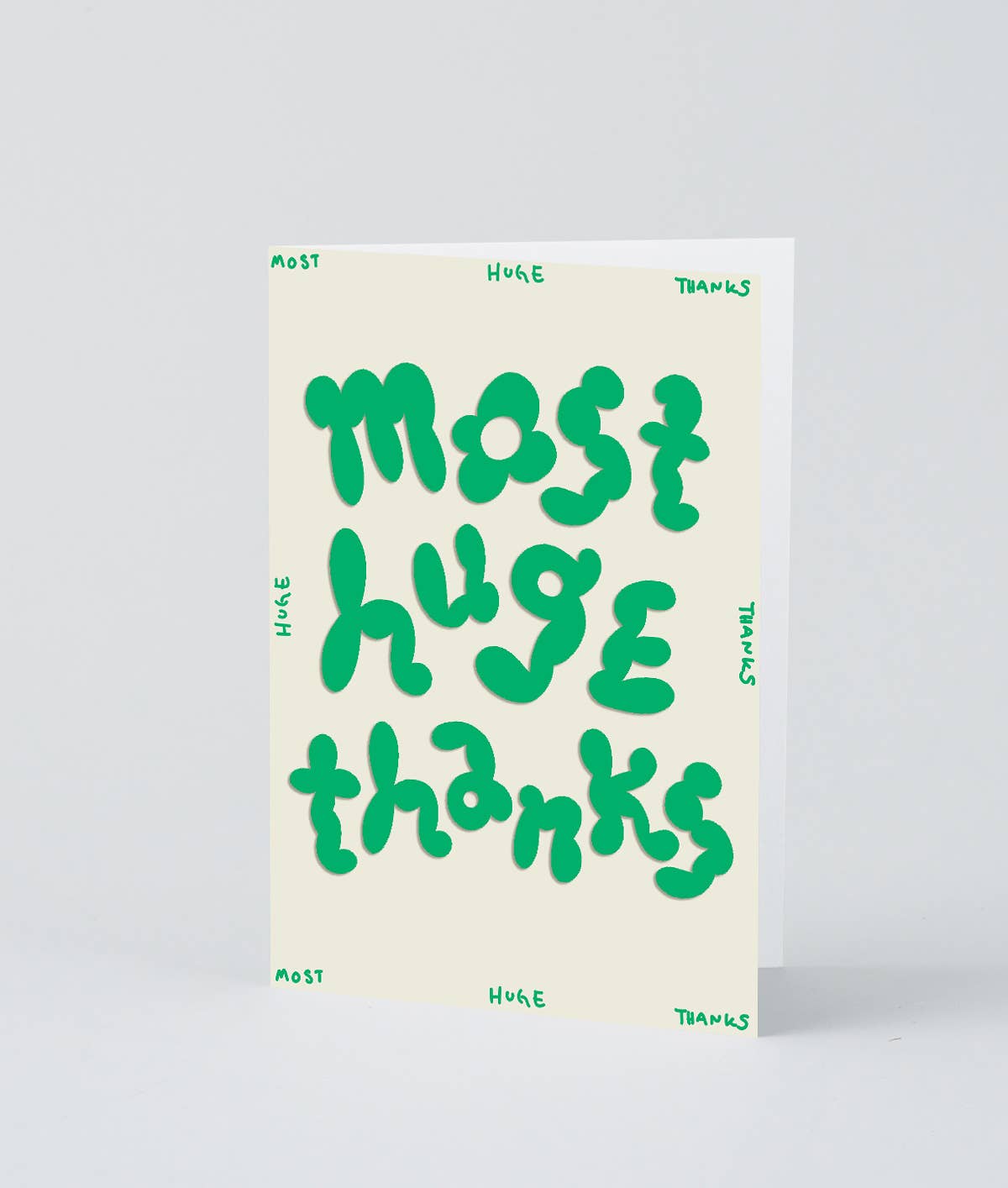 'Most Huge Thanks' Embossed Greetings Card