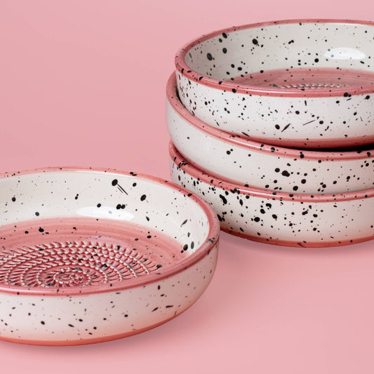 Ceramic Grater Plate - Cherry Pink | Medium