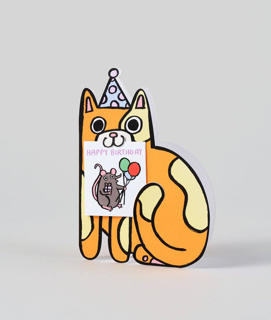 Cat with Mini Card Kid's Greetings Card