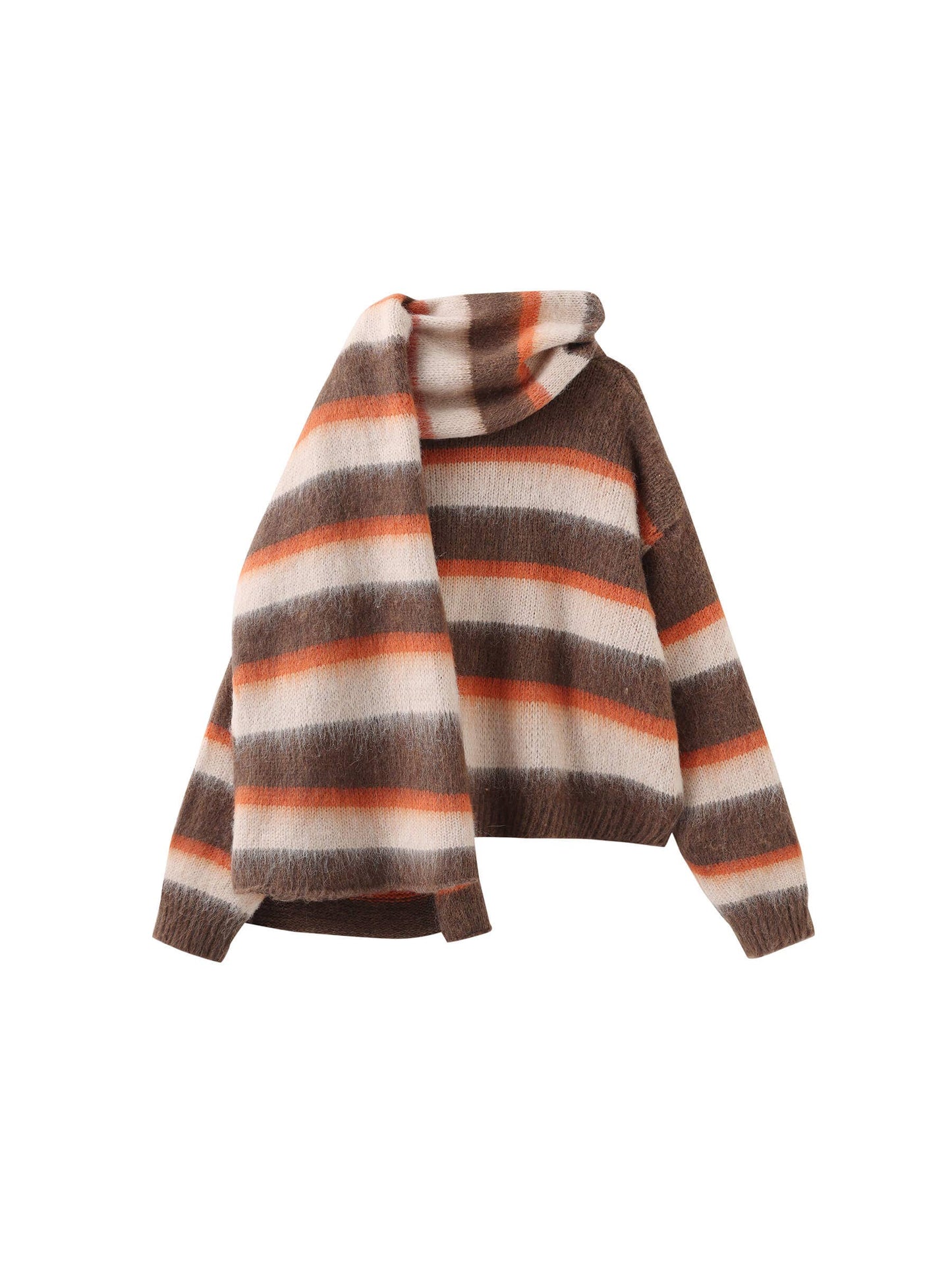 Stripe Wool Knit Cardigan/Scarf Set | Various Colours