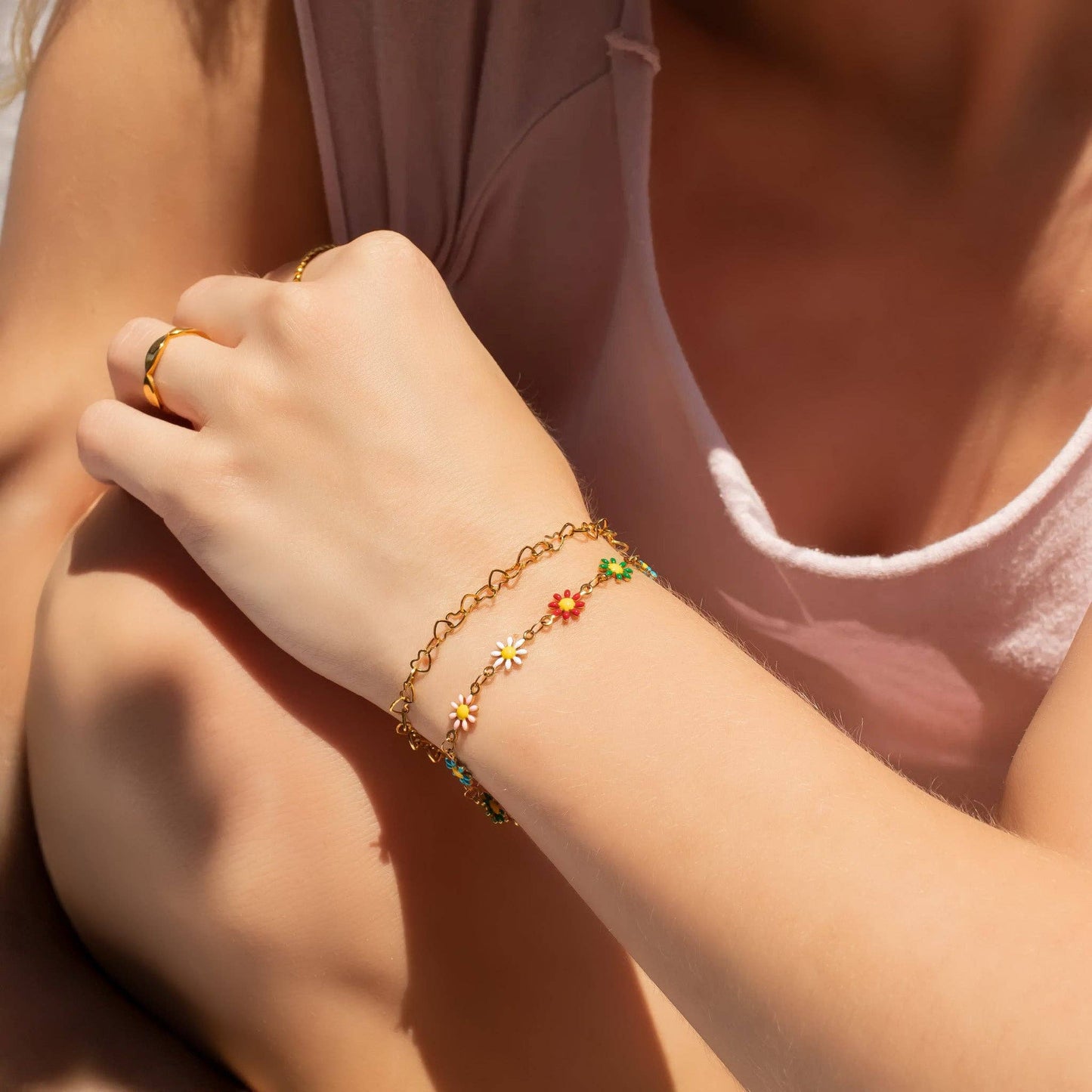 Linked Heart Chain Bracelet | more colours avail