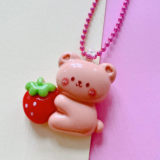 Strawberry Bear Necklace
