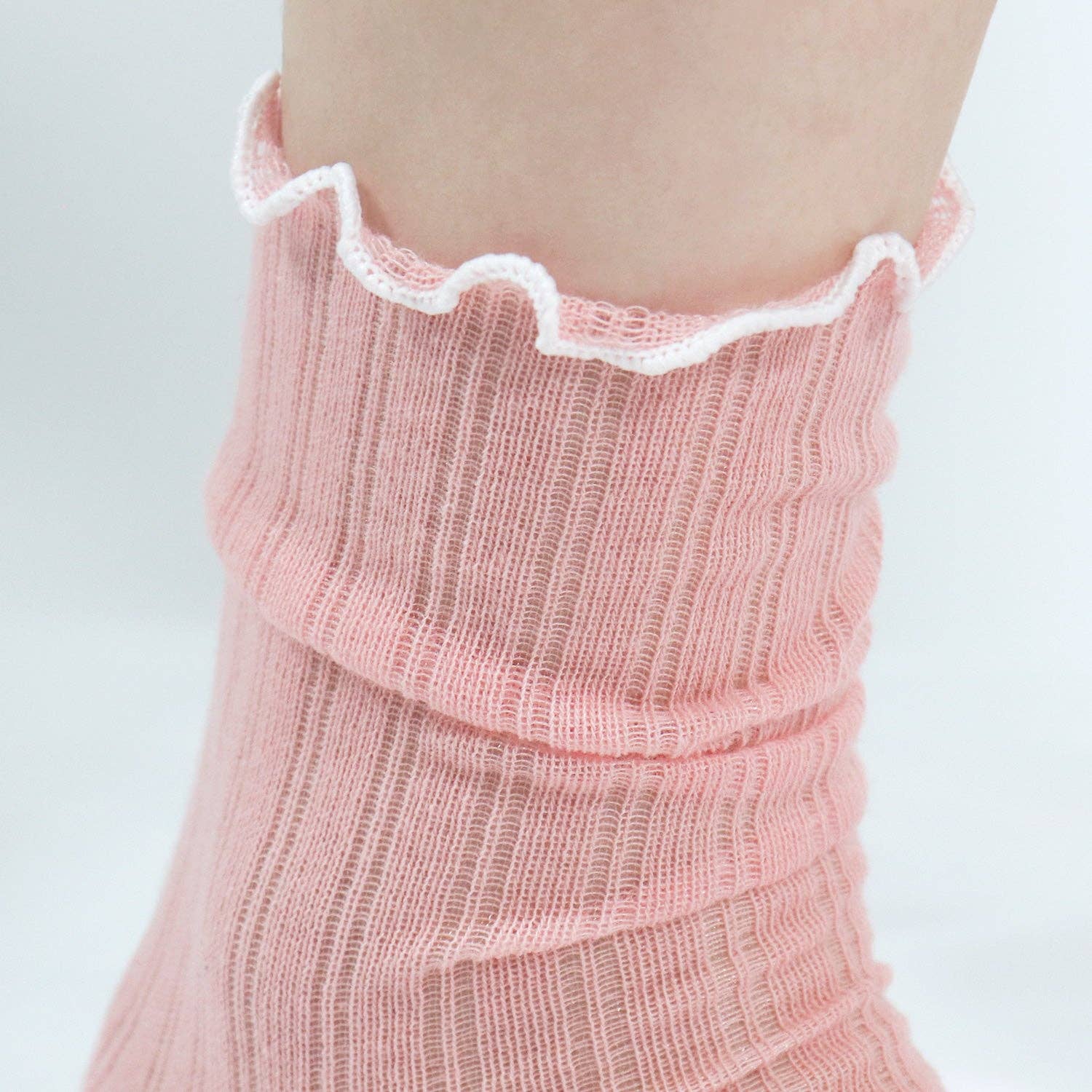 Women's Crew Sock | Sheer Ruffle