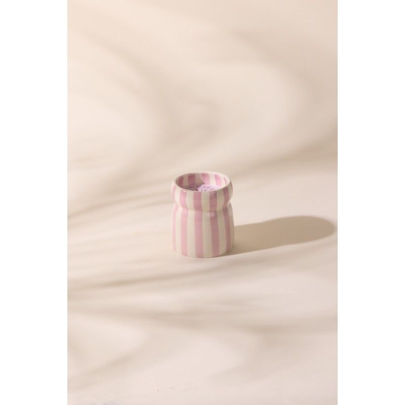 Cabana Striped Ceramic Candle | Grecian Sand