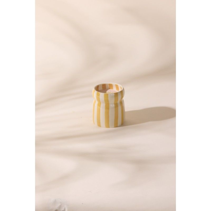 Cabana Striped Ceramic Candle | Gold Coast